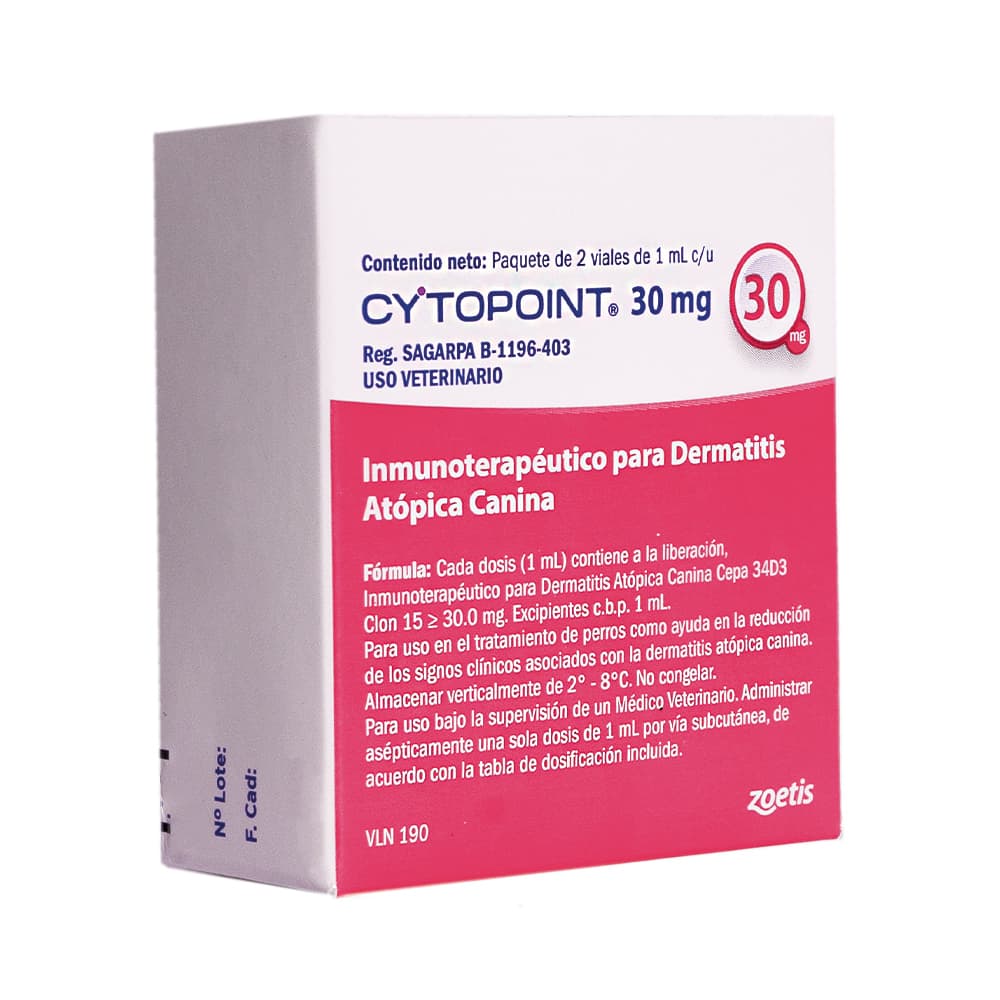 Inmunoterapieutico Para dermatitis Atópica Cytopoint Perros 30 Mg 2 Vial