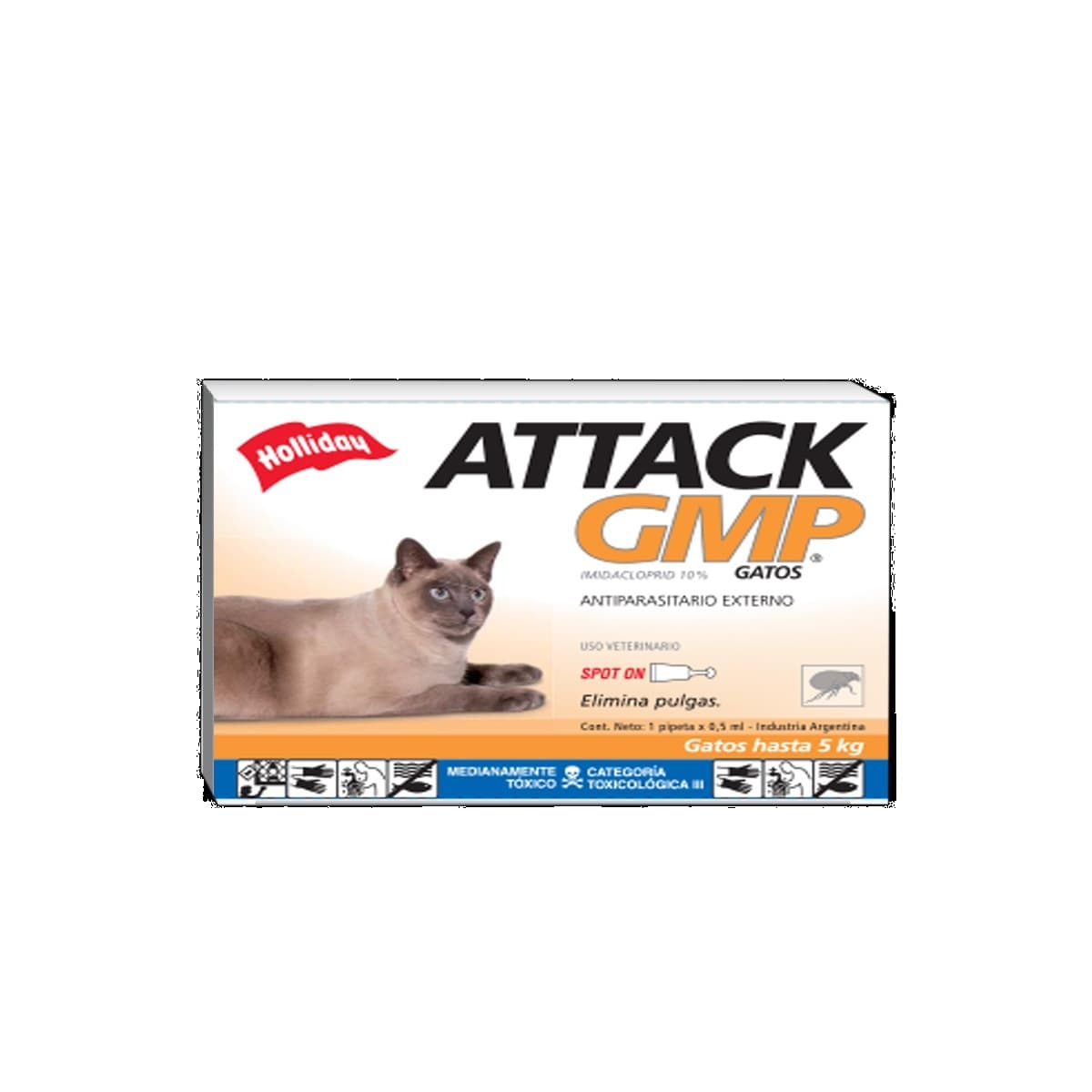 Desparasitante Externo para gatos Attack GMP 0,5ml (Hasta 5 KG)