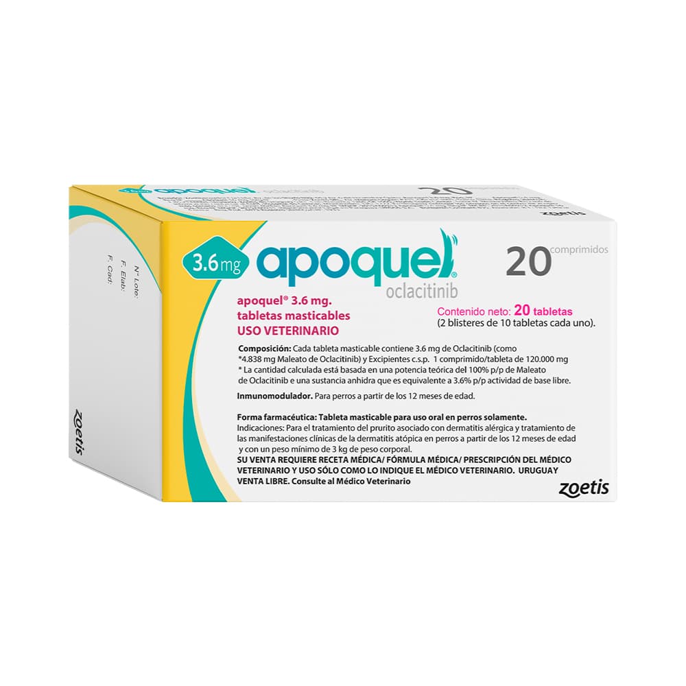 Antialérgico Apoquel perros 3,6 Mg 20 Tabletas